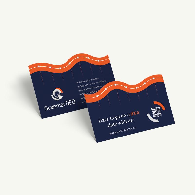 Drukwerk visitekaartje ScanmarQED - Design Domein - Reclamebureau in Bodegraven-Reeuwijk